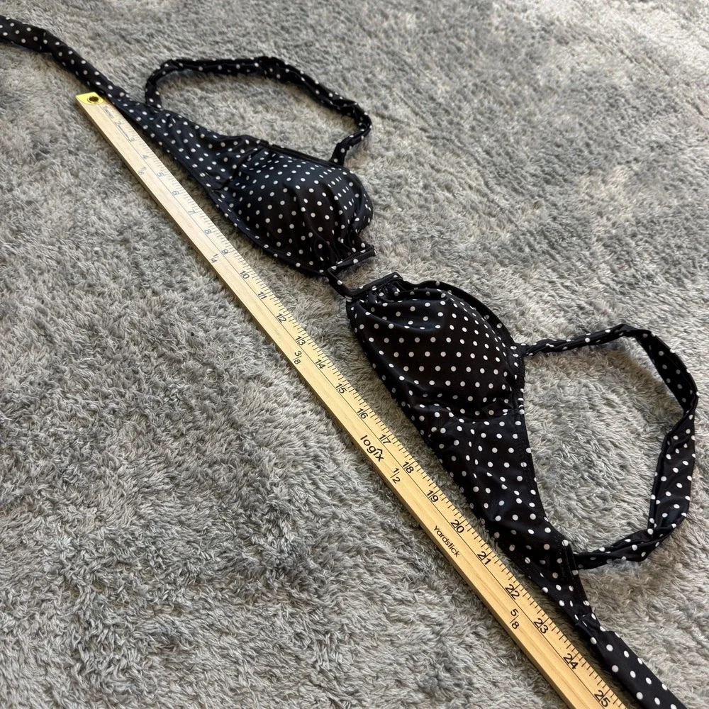 Boutique Polka Dot Bikini Set Medium Black White High Cut Underwire